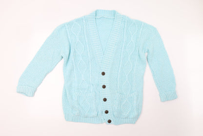 Womens UK Size L Preworn Blue Cardigan Jumper