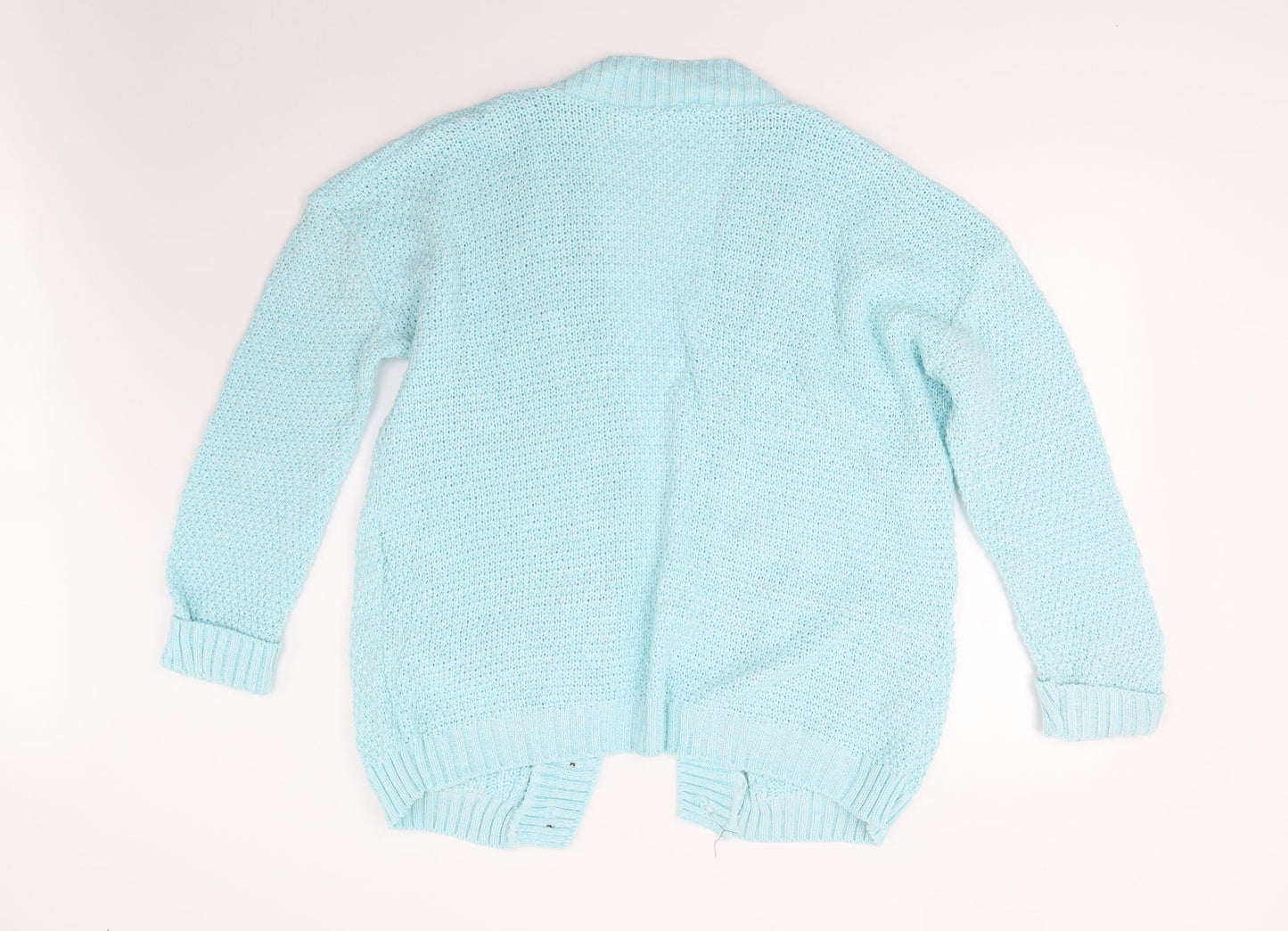 Womens UK Size L Preworn Blue Cardigan Jumper