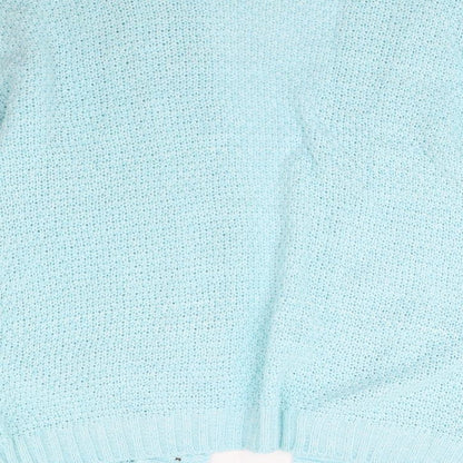 Womens UK Size L Preworn Blue Cardigan Jumper