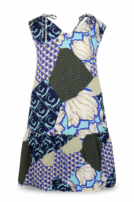 Next Womens Blue Geometric  Shift  Size 14