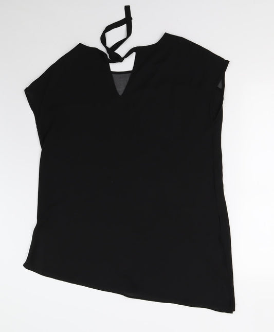 Womens UK Size L Preworn Black Basic Blouse