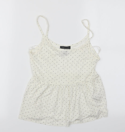 Primark Womens Ivory Polka Dot  Camisole T-Shirt Size 4