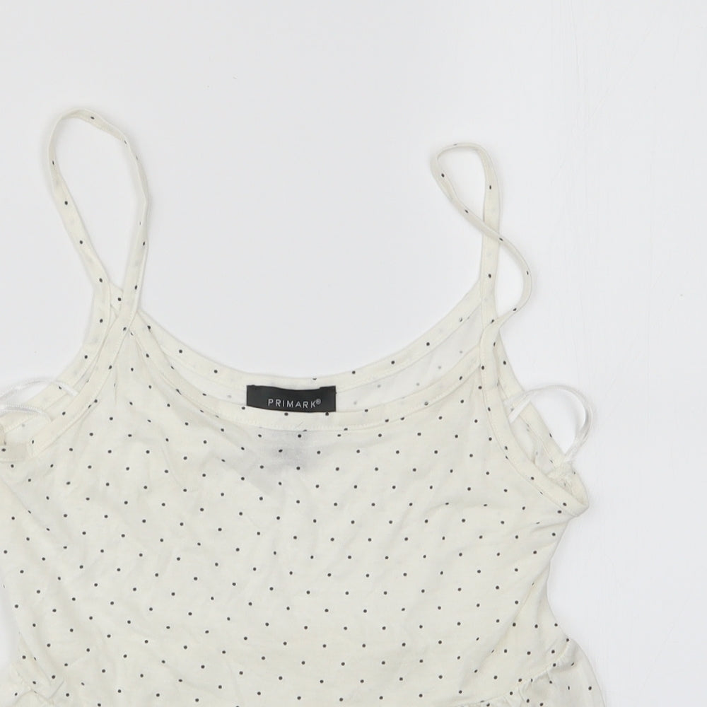 Primark Womens Ivory Polka Dot  Camisole T-Shirt Size 4