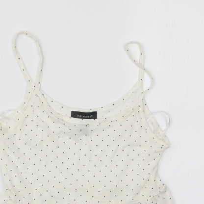 Primark Womens Ivory Polka Dot  Camisole T-Shirt Size 4