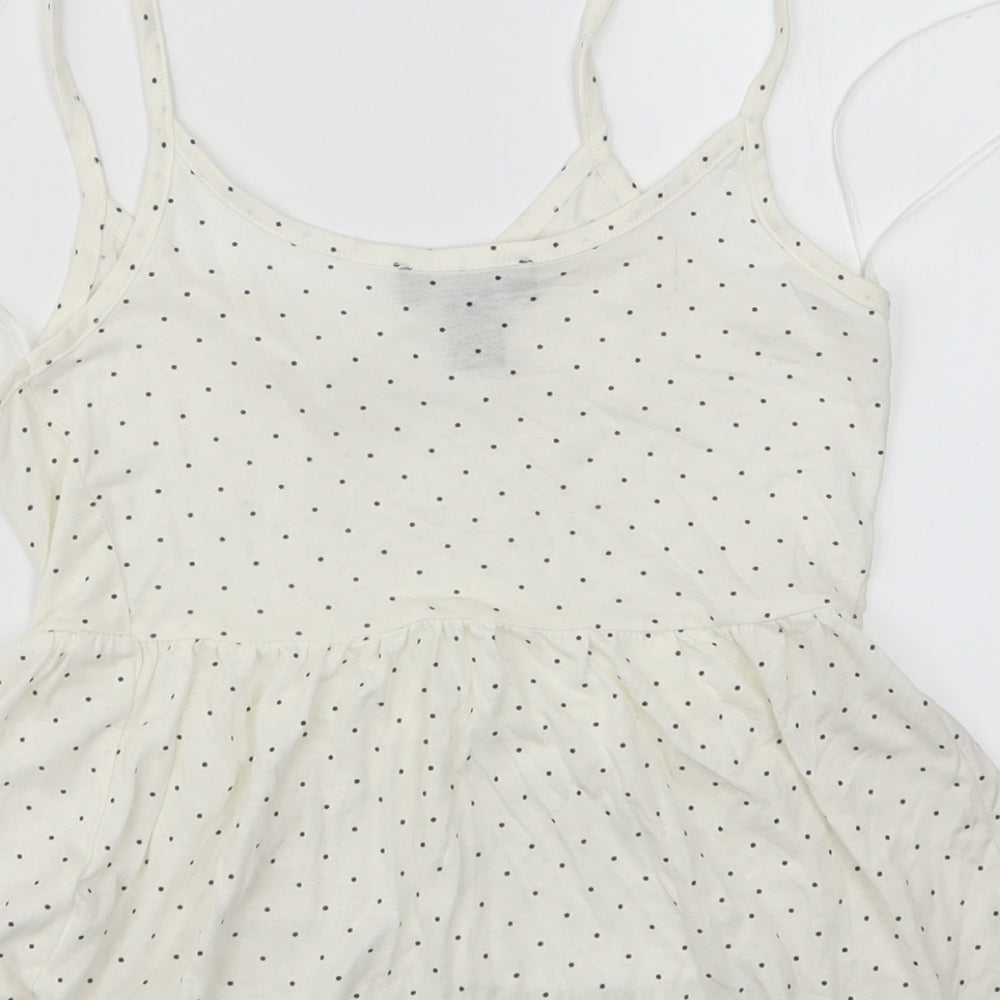 Primark Womens Ivory Polka Dot  Camisole T-Shirt Size 4