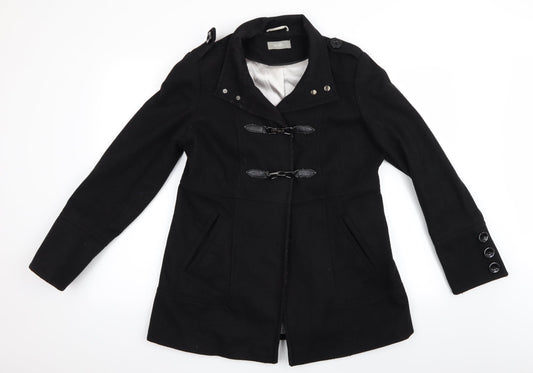 Womens UK Size 14 Wallis Black Overcoat