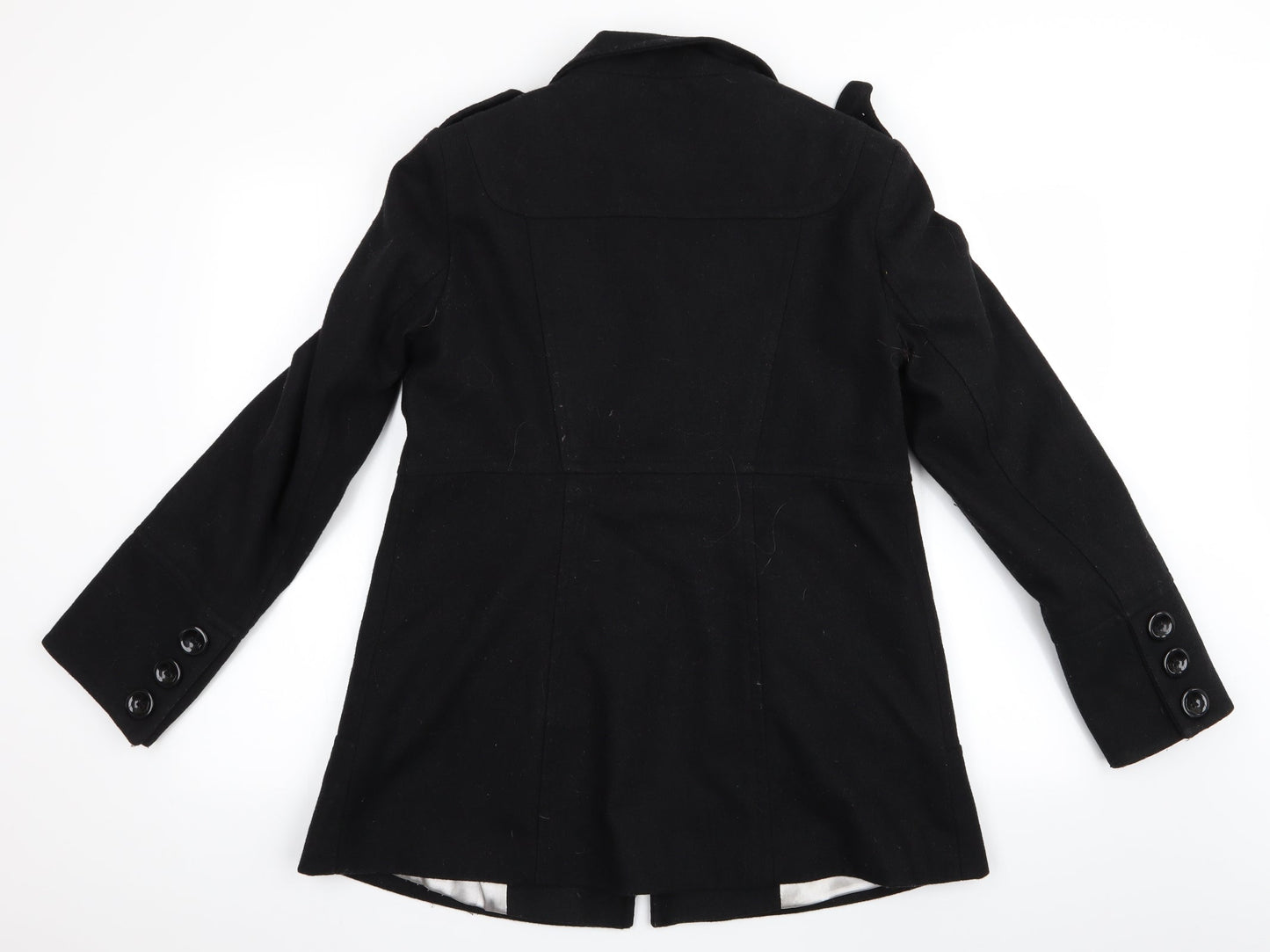 Womens UK Size 14 Wallis Black Overcoat