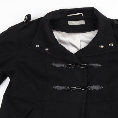Womens UK Size 14 Wallis Black Overcoat