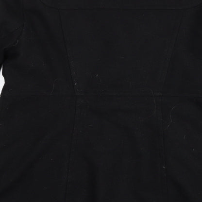 Womens UK Size 14 Wallis Black Overcoat