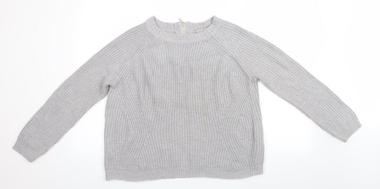 Dorothy Perkins Womens Grey   Pullover Jumper Size 14  - back Zip up
