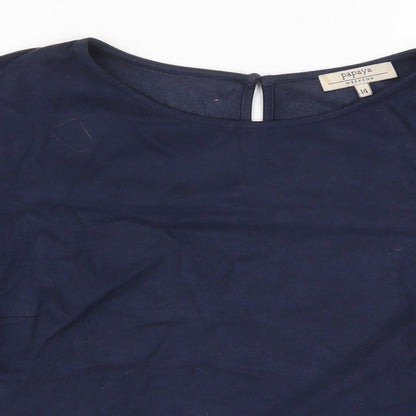 Papaya Womens Blue   Basic T-Shirt Size 14