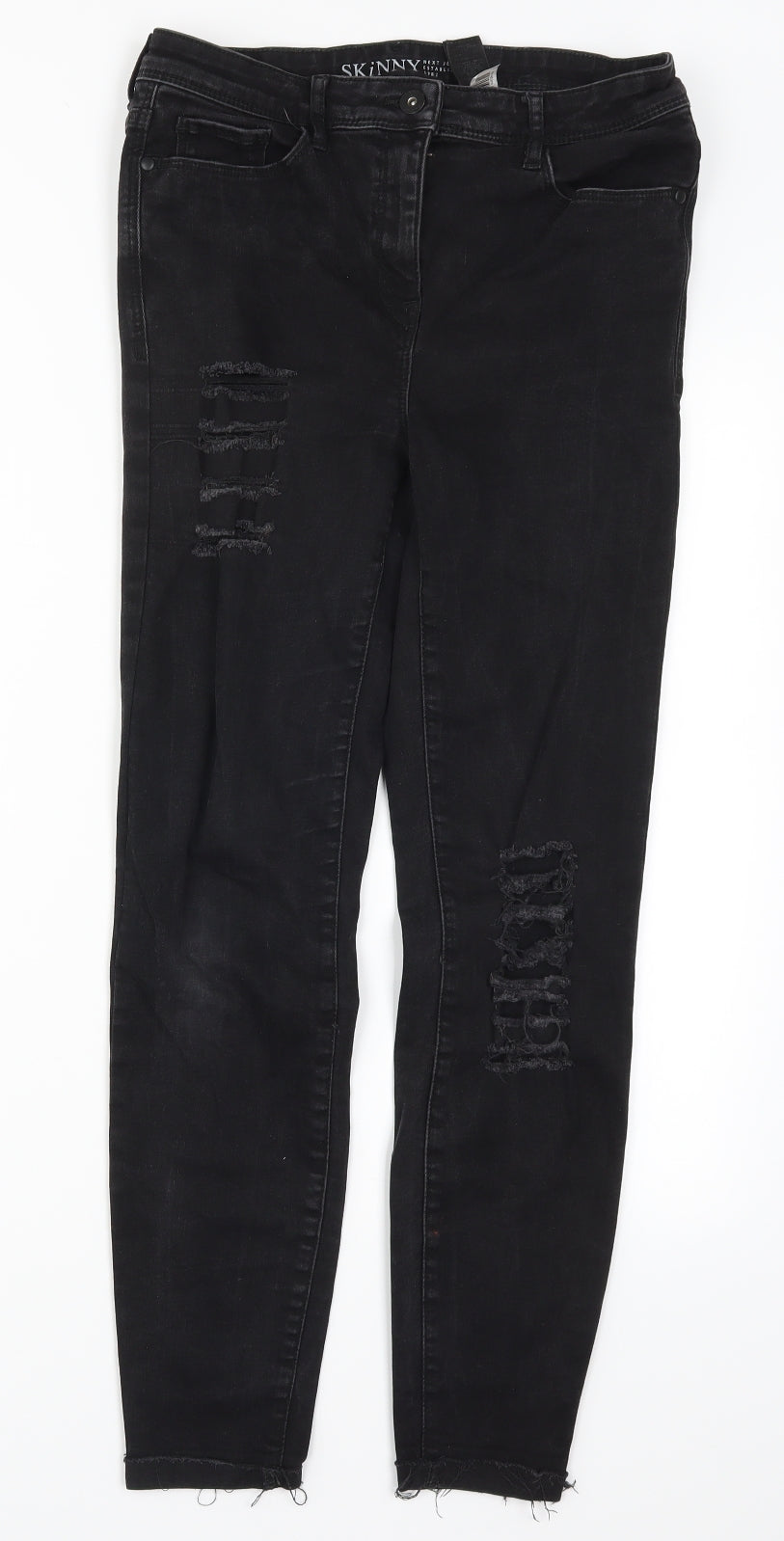 NEXT Womens Black  Denim Skinny Jeans Size 10 L28 in