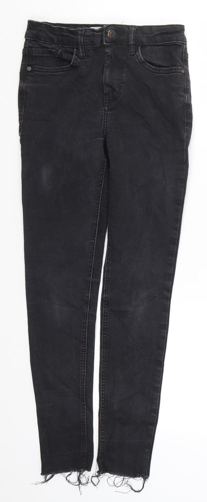 Womens UK Size 4 MNG Regular Fit Skinny Black Jeans
