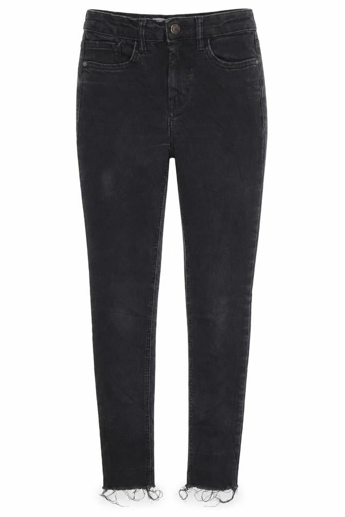 Mango Womens Black  Denim Skinny Jeans Size 4 L26 in - Distressed Hem