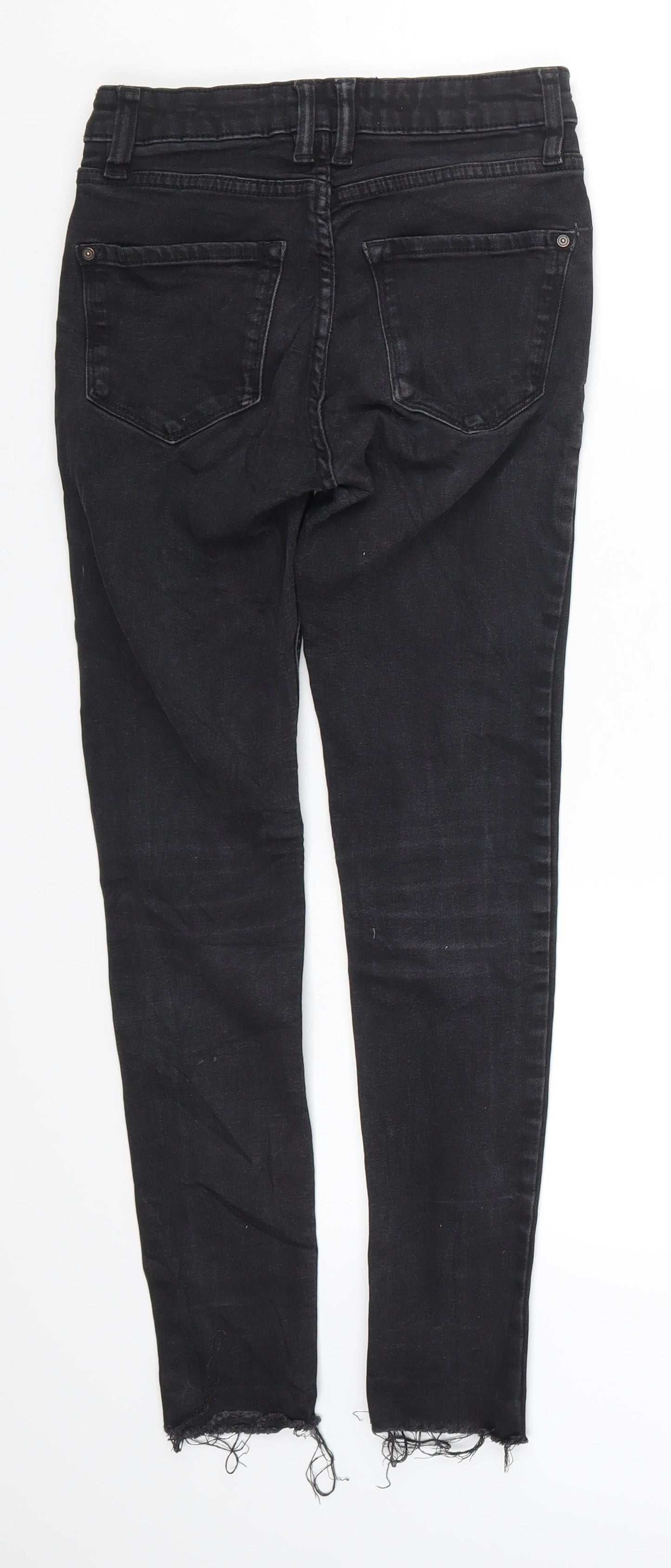 Womens UK Size 4 MNG Regular Fit Skinny Black Jeans