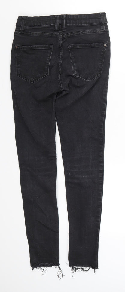Womens UK Size 4 MNG Regular Fit Skinny Black Jeans
