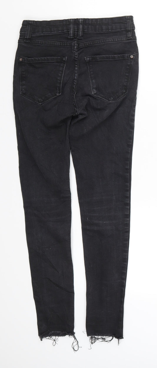 Womens UK Size 4 MNG Regular Fit Skinny Black Jeans