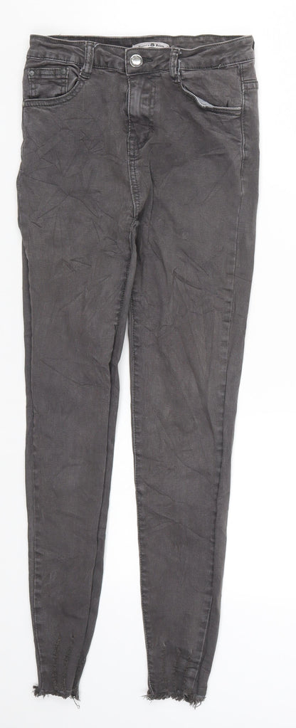 Elegants Deluxe Womens Grey  Denim Skinny Jeans Size 8 L25 in