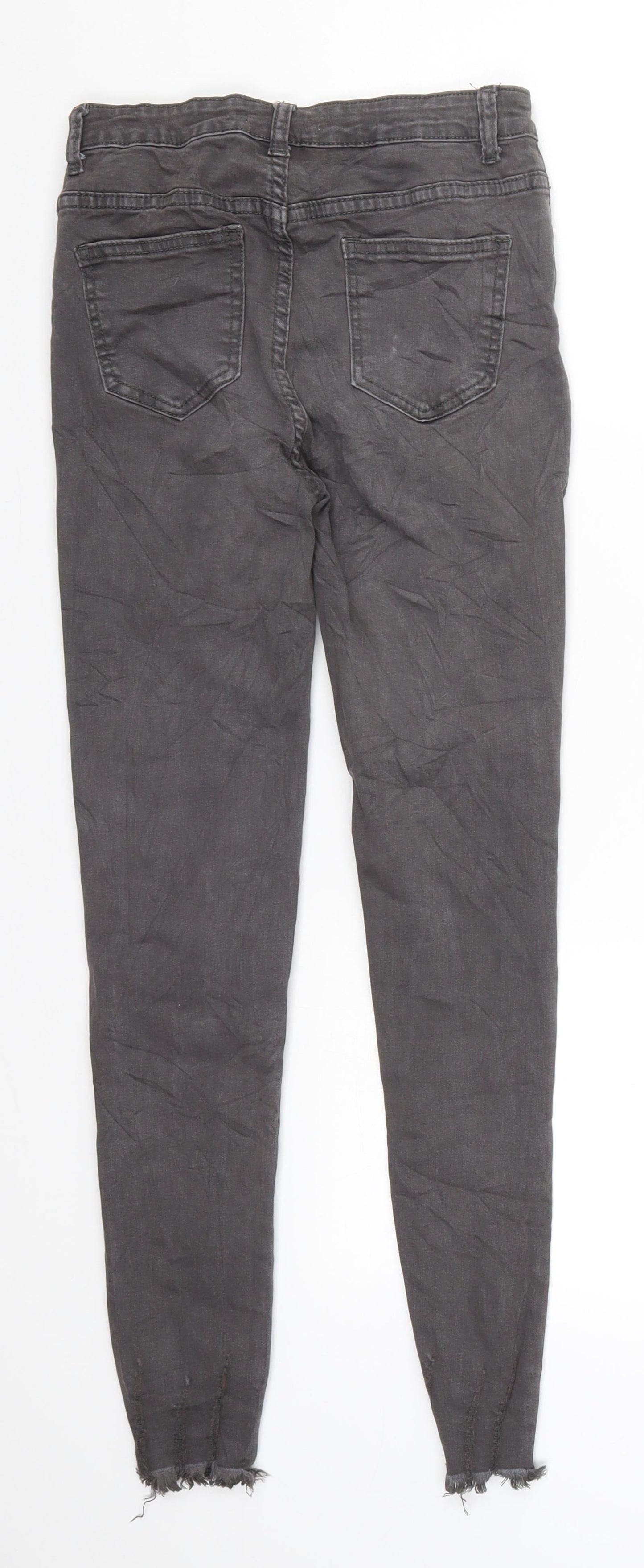 Elegants Deluxe Womens Grey  Denim Skinny Jeans Size 8 L25 in