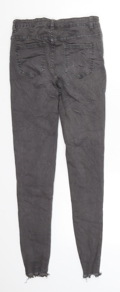Elegants Deluxe Womens Grey  Denim Skinny Jeans Size 8 L25 in