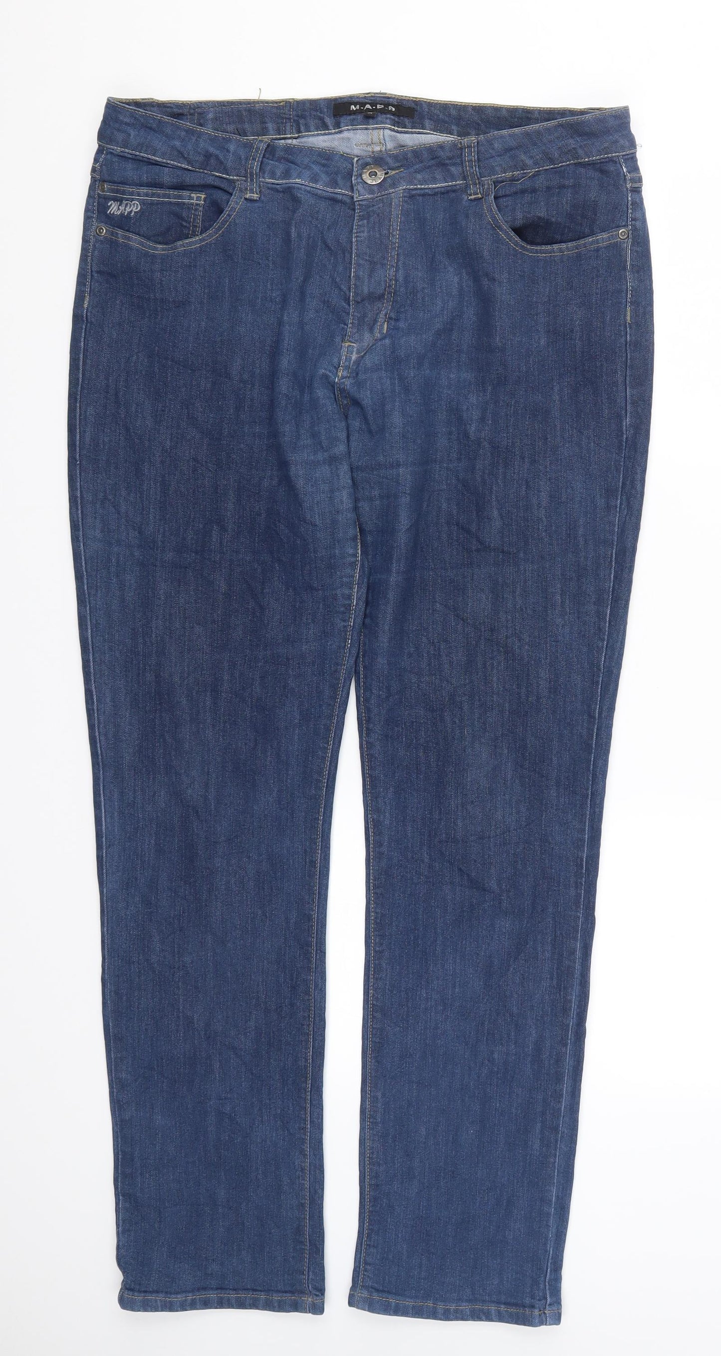 MAPP Womens Blue  Denim Straight Jeans Size 37 in L31 in