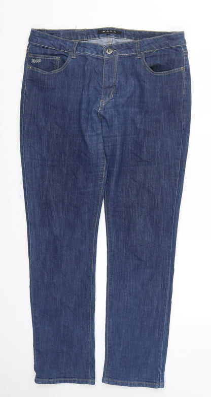 MAPP Womens Blue  Denim Straight Jeans Size 37 in L31 in