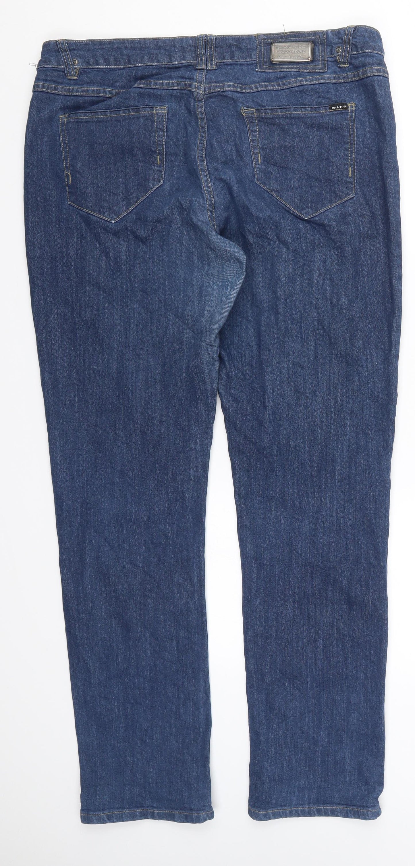 MAPP Womens Blue  Denim Straight Jeans Size 37 in L31 in