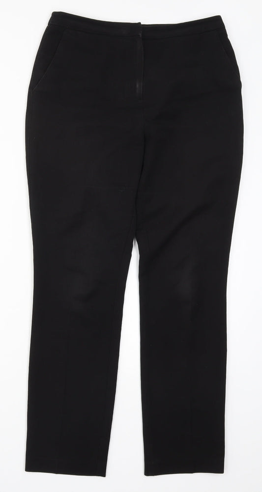 Womens UK Size 8 Papaya Regular Fit  Black Trousers
