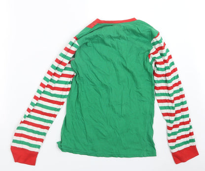 Pyjamas.com Womens Green Geometric  Top Pyjama Top Size 8  - Christmas
