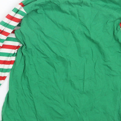 Pyjamas.com Womens Green Geometric  Top Pyjama Top Size 8  - Christmas