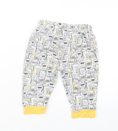 TU Boys White Geometric  Capri Trousers Size 9-12 Months