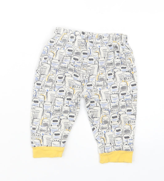TU Boys White Geometric  Capri Trousers Size 9-12 Months