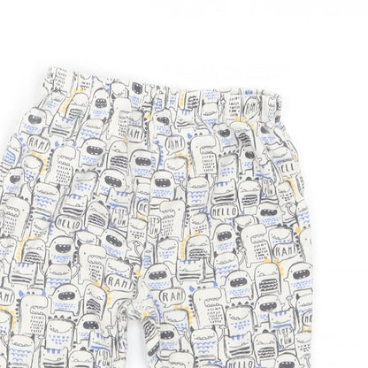 TU Boys White Geometric  Capri Trousers Size 9-12 Months
