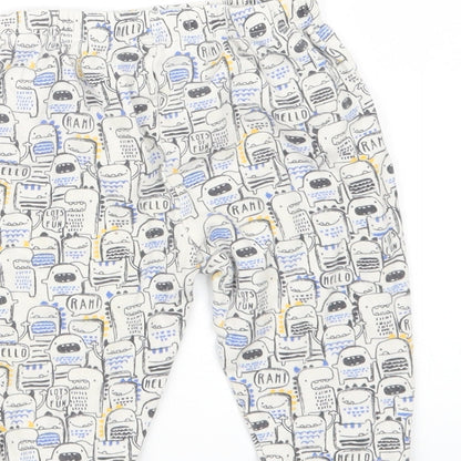 TU Boys White Geometric  Capri Trousers Size 9-12 Months