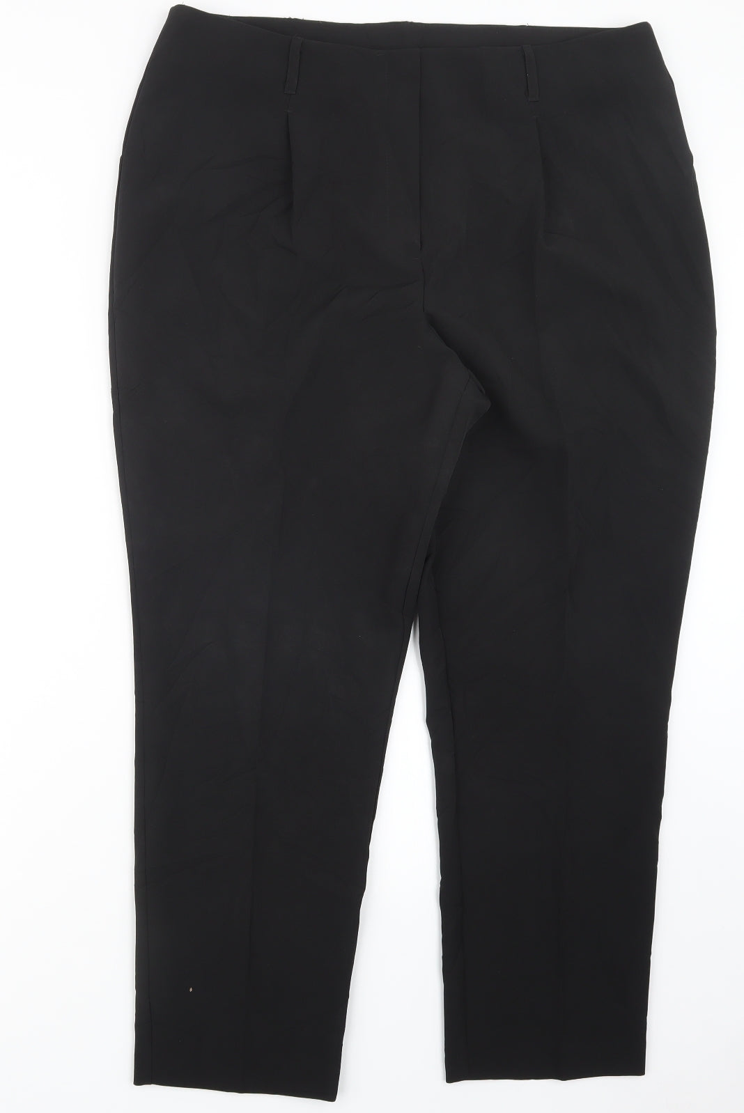 Womens UK Size 16 M&Co Regular Fit  Black Trousers