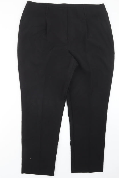 Womens UK Size 16 M&Co Regular Fit  Black Trousers