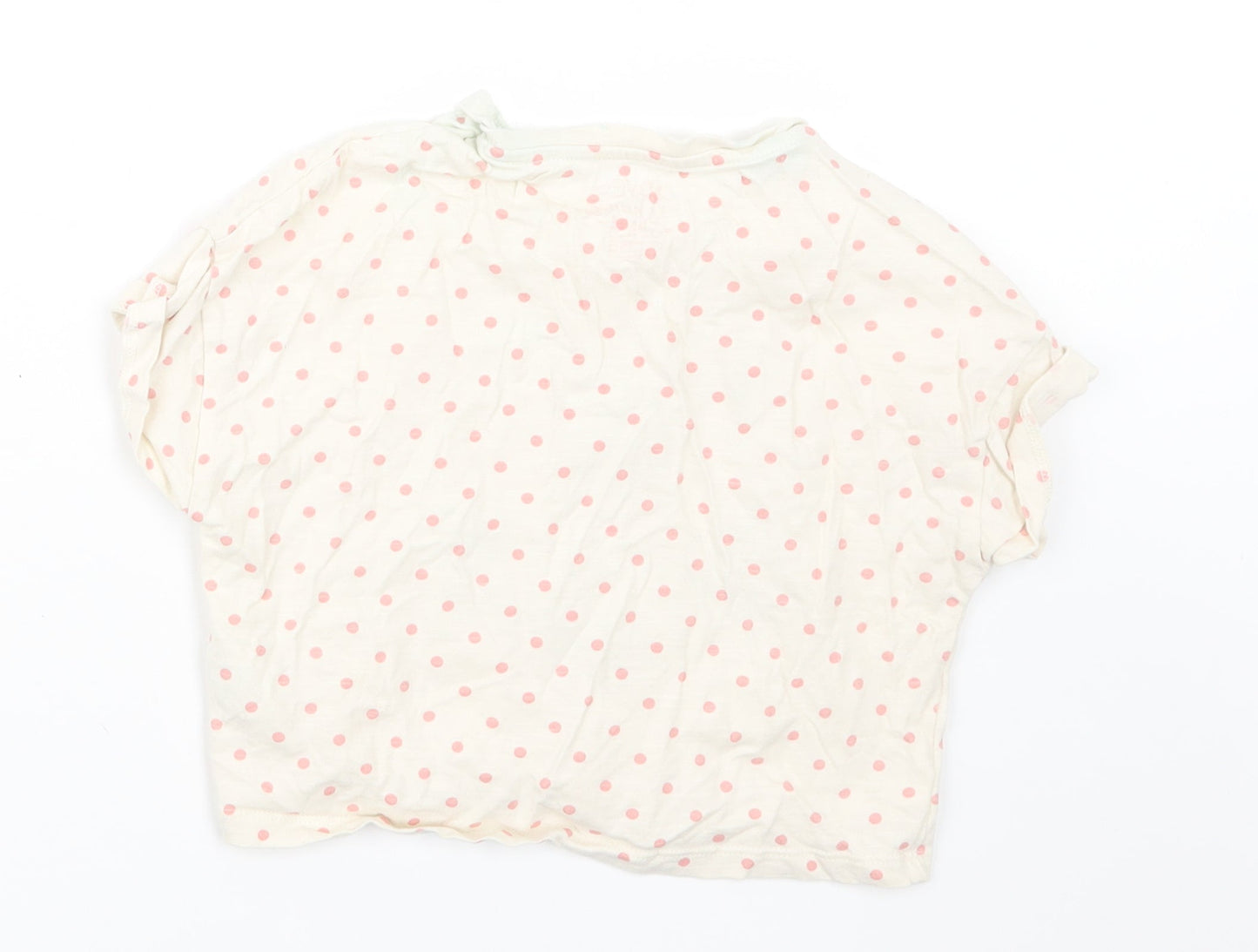 F&F Girls Pink Polka Dot  Basic T-Shirt Size 6-7 Years