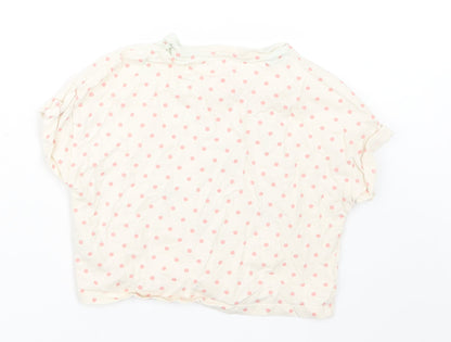 F&F Girls Pink Polka Dot  Basic T-Shirt Size 6-7 Years