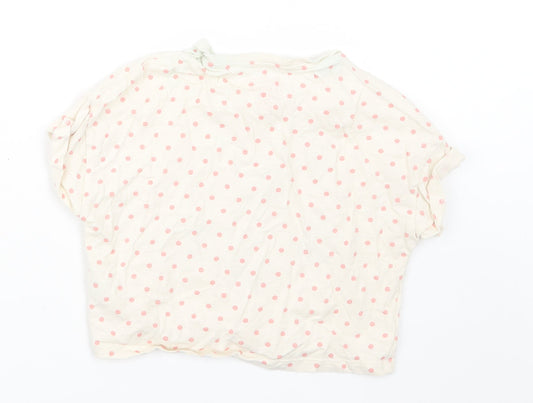 F&F Girls Pink Polka Dot  Basic T-Shirt Size 6-7 Years