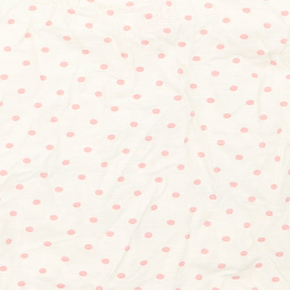 F&F Girls Pink Polka Dot  Basic T-Shirt Size 6-7 Years