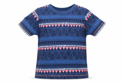 George Girls Blue Geometric  Basic T-Shirt Size 18-24 Months