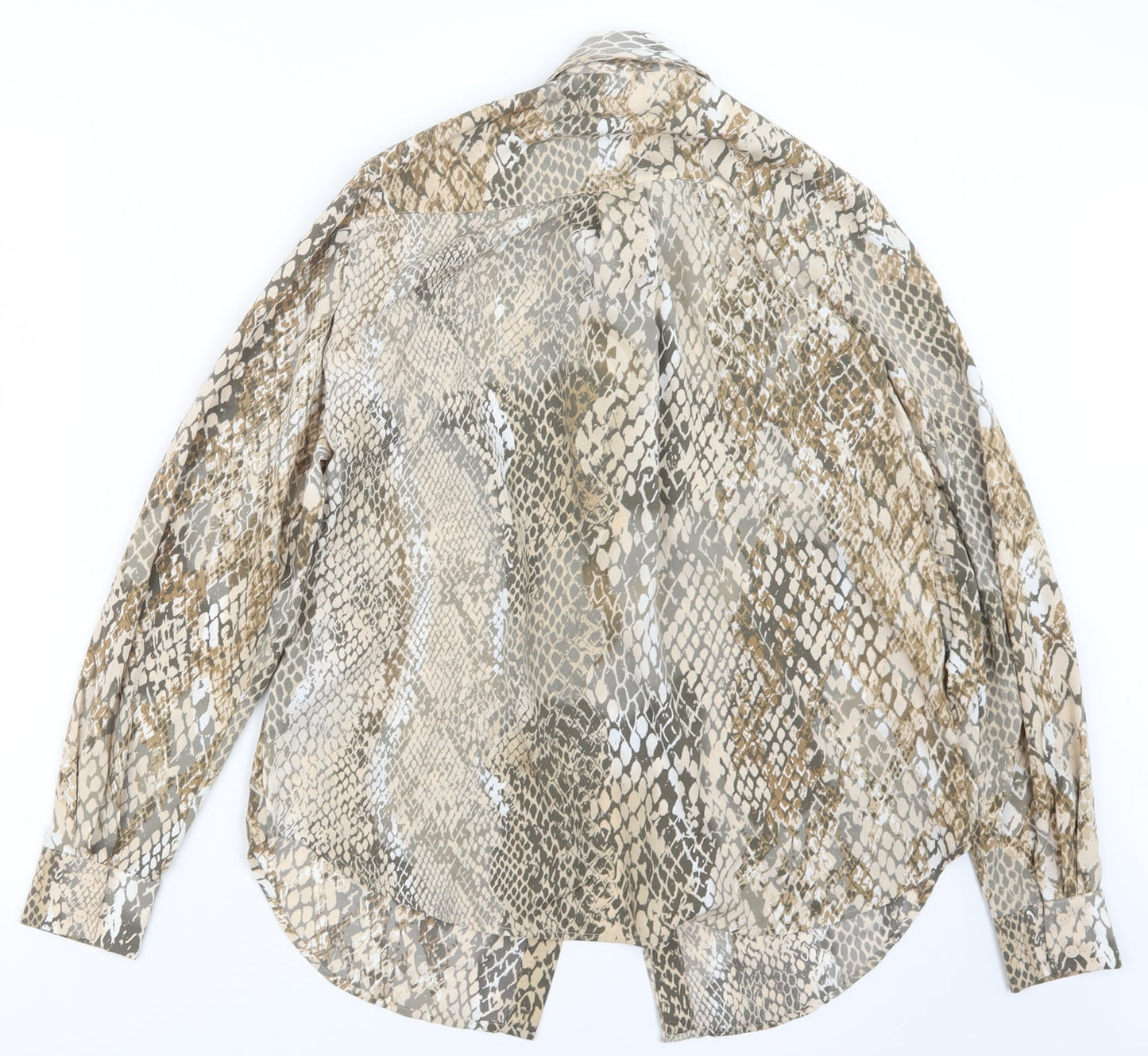 Womens UK Size 10 H&M Beige Basic Button-Up