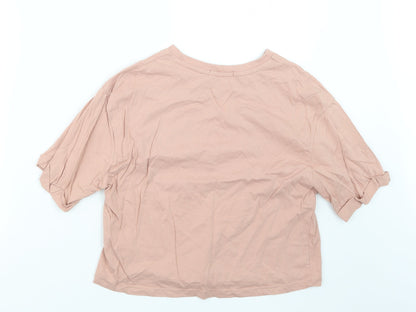 Womens UK Size M Stradivarius Pink Basic T-Shirt