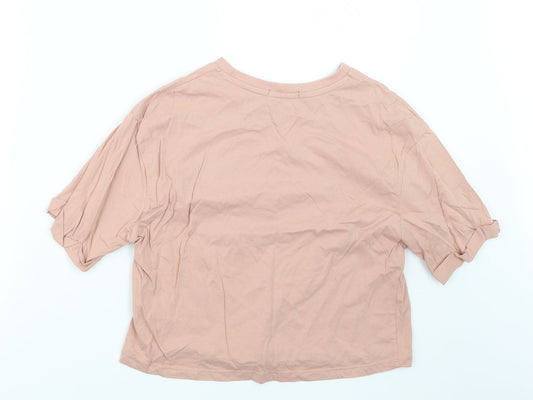 Womens UK Size M Stradivarius Pink Basic T-Shirt