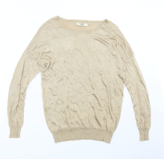 Womens UK Size M Oasis Gold Pullover Jumper
