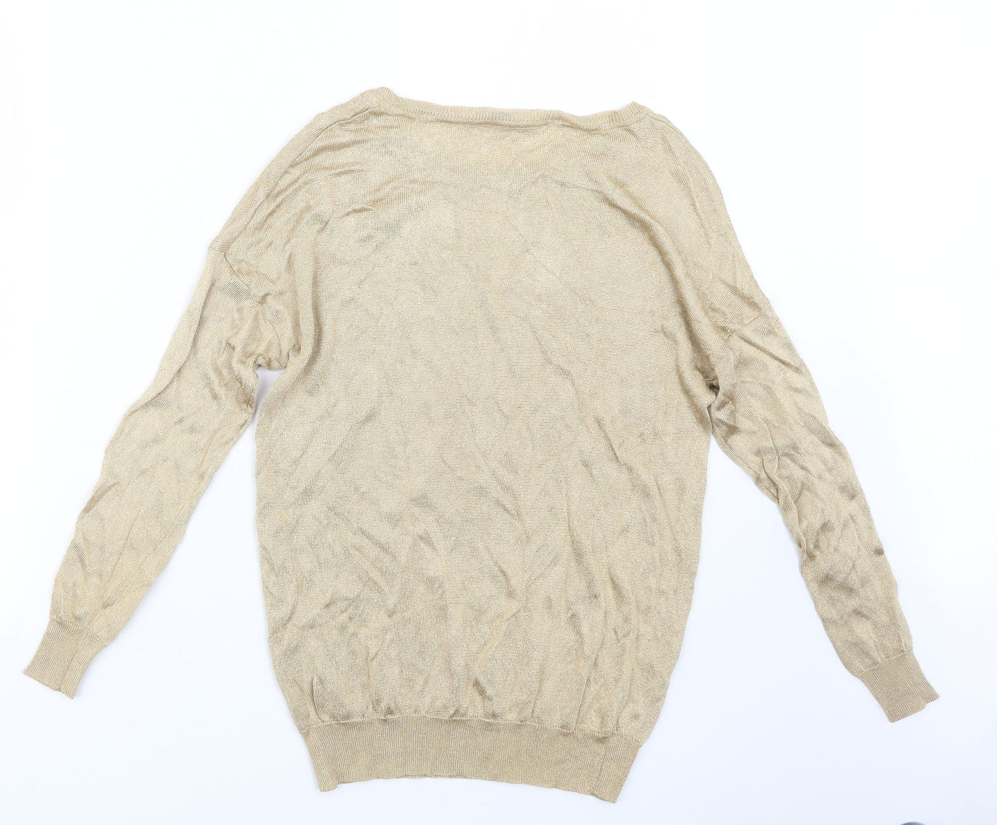 Womens UK Size M Oasis Gold Pullover Jumper