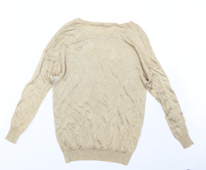 Womens UK Size M Oasis Gold Pullover Jumper