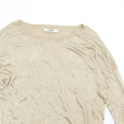 Womens UK Size M Oasis Gold Pullover Jumper