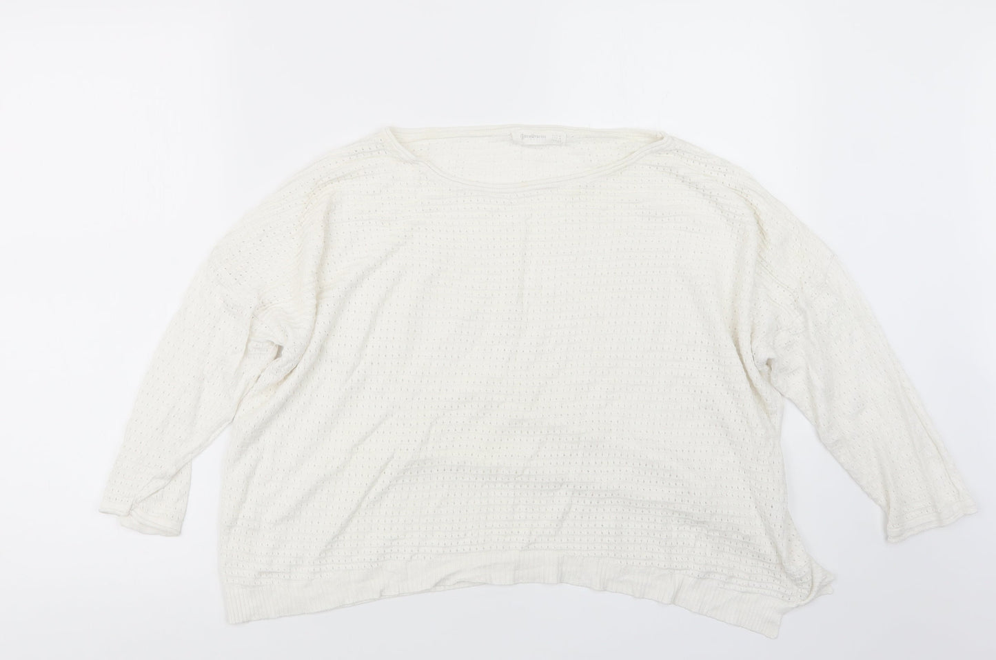 Womens UK Size M Stradivarius White Pullover Jumper