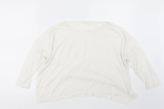Womens UK Size M Stradivarius White Pullover Jumper